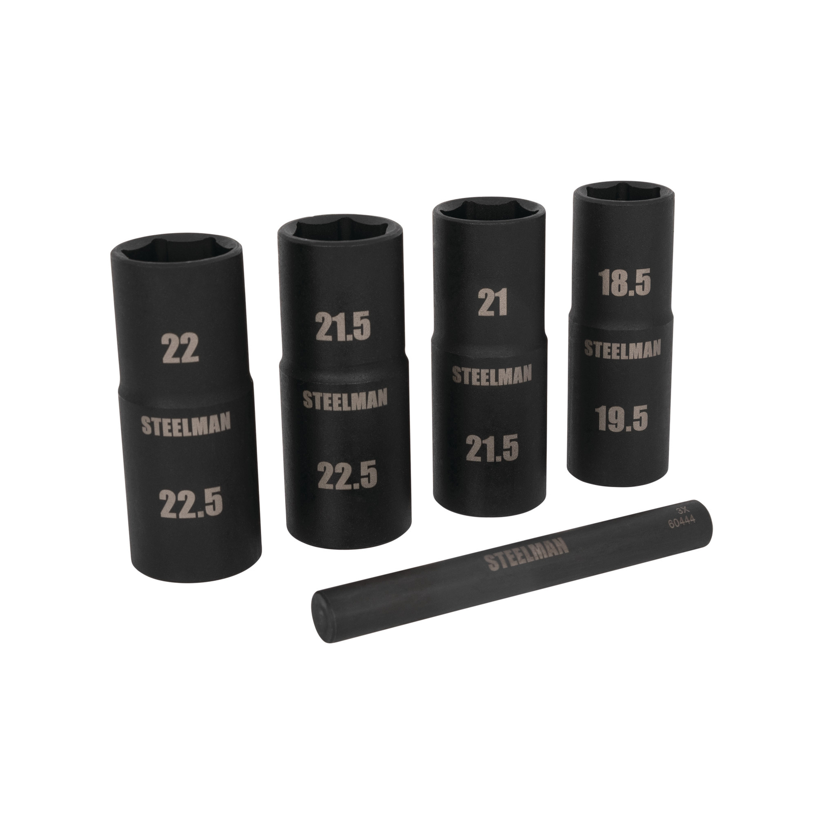 Steelman 5 Pc 1/2in Drive 6-Pt Flip Socket Set 18.5, 19.5, 21, 21.5, 22, 22.5 mm