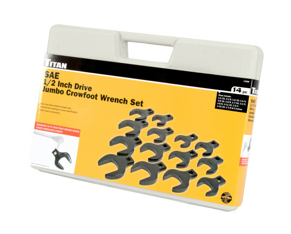 Titan 17298 14pc 1/2″ Drive SAE Jumbo Crowsfoot Wrench Set