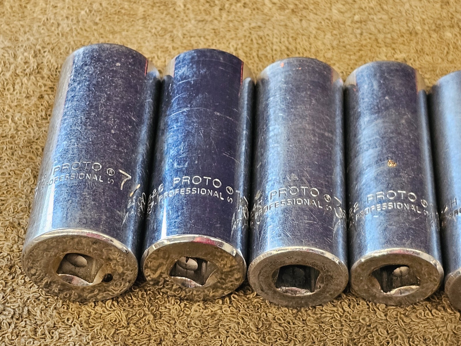 21 Proto Professional Deep Well Long Socket 3/8″ Drive Set Sae 7/8″ 1/4″ 5024H