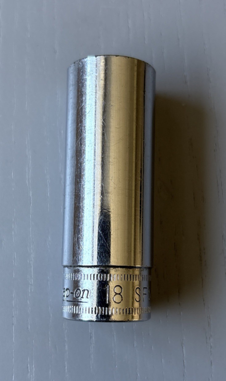Snap On 3/8″ Drive 18MM 6PT Metric Chrome Deep Socket SFSM18 USA Made Free Ship