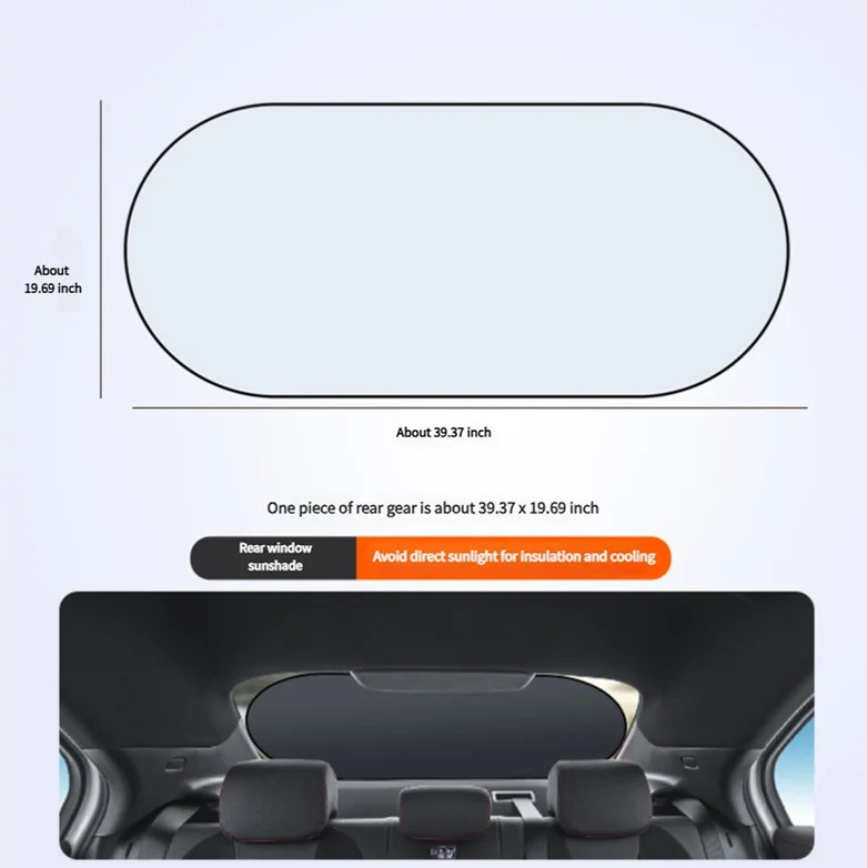 1pc UV-Reflective Rear Car Sun Shade – Heat-Insulating Windshield Cover – NEW