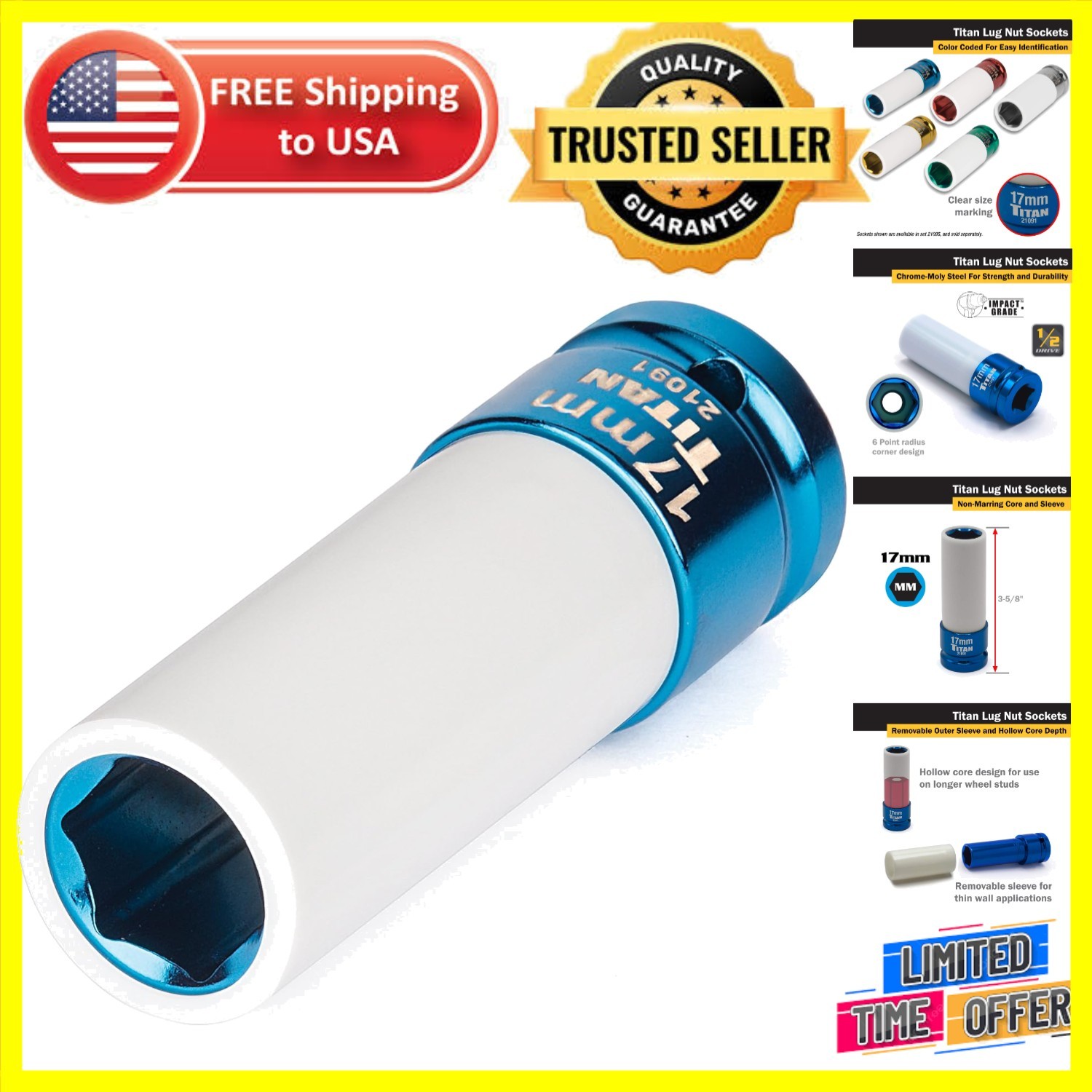 17mm Non-Marring Impact Socket 1/2-Inch Drive – Durable Chrome Molybdenum Steel