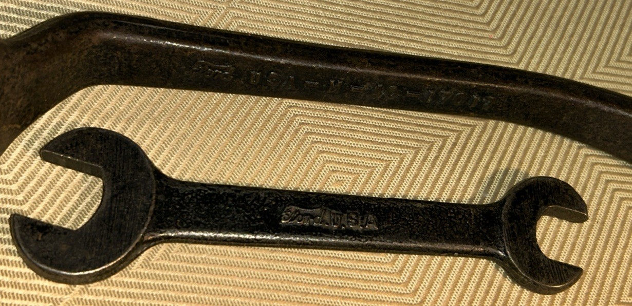 Vintage Ford Wrench USA-M-40-17017 And Ford Double End M Wrench USA Made Iron