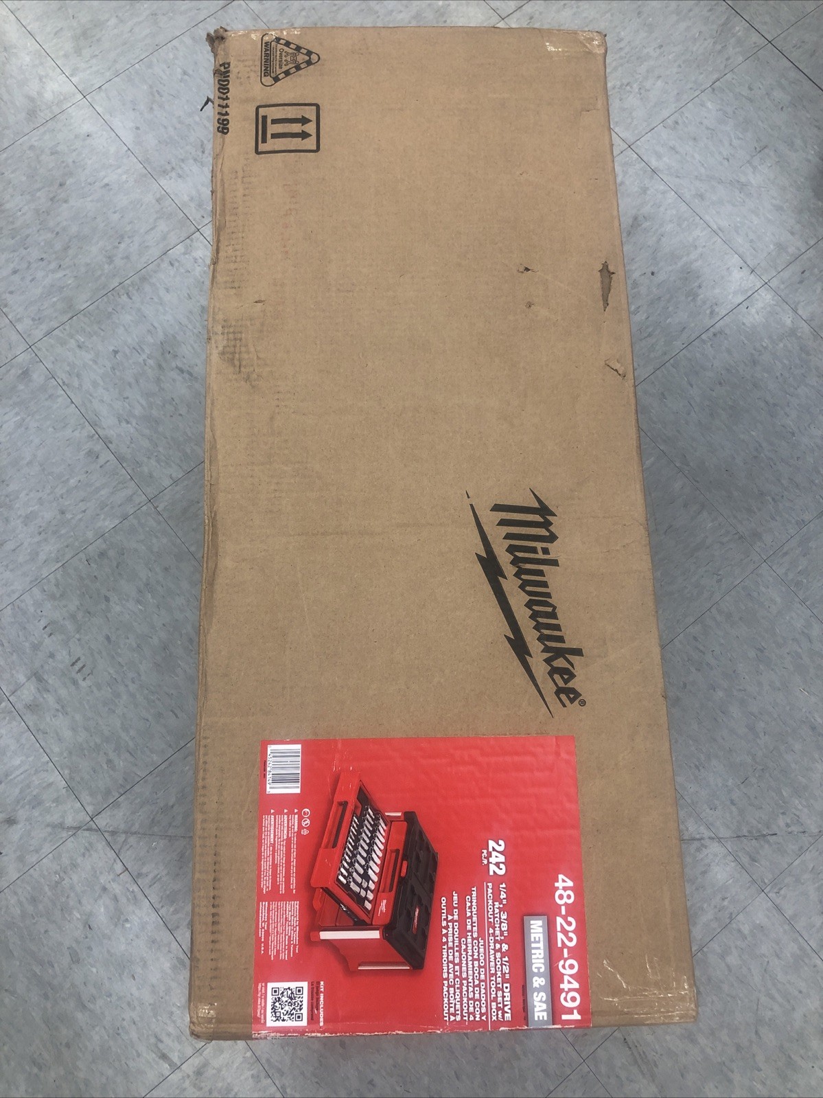 Milwaukee 48-22-9491 Tool 242 Piece 1/4 3/8 1/2 Inch Drive Metric and SAE