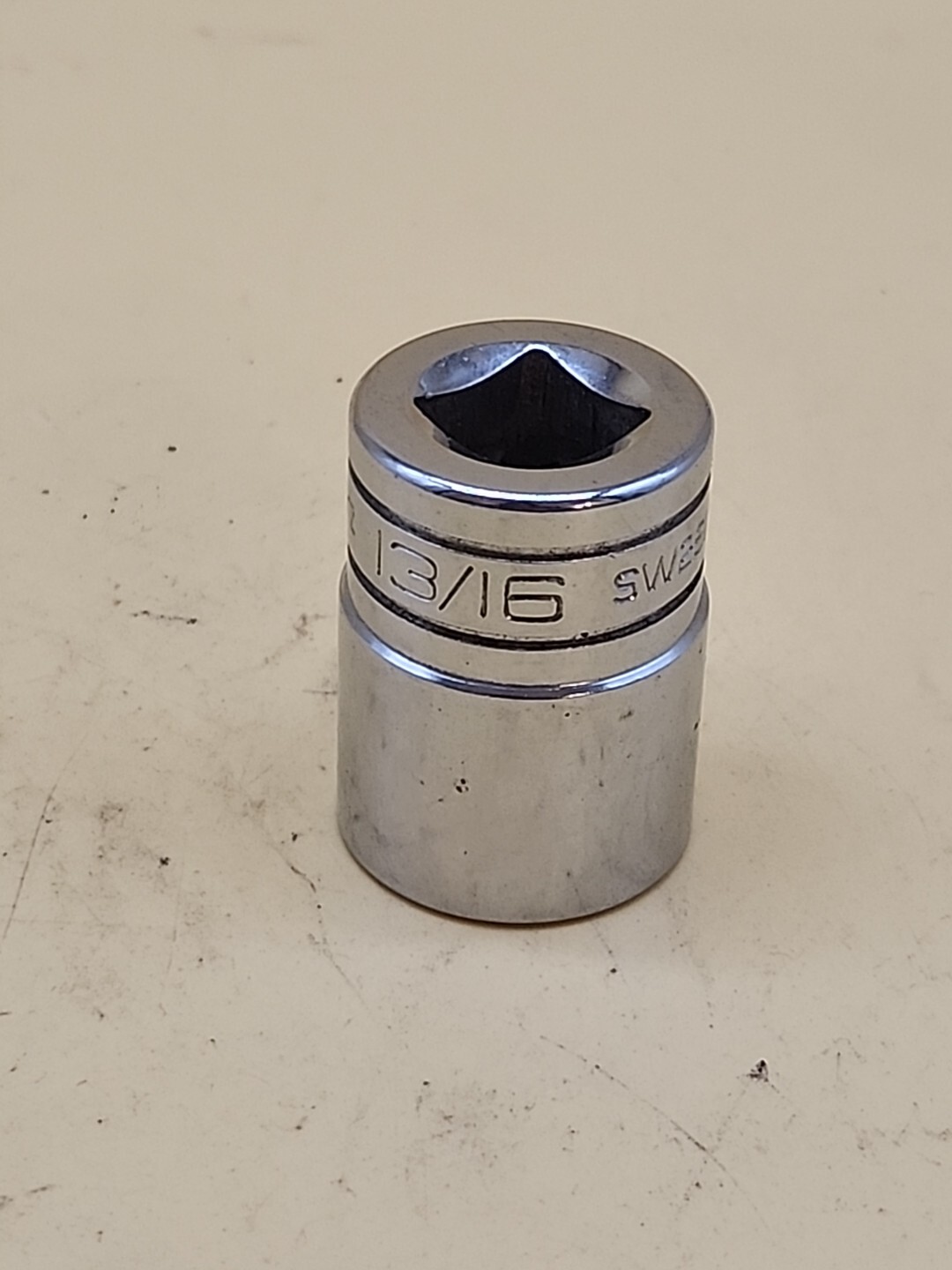 Snap-on Tools 1/2″ Drive 13/16″ 12Pt SAE Shallow Chrome Socket SW-261 USA