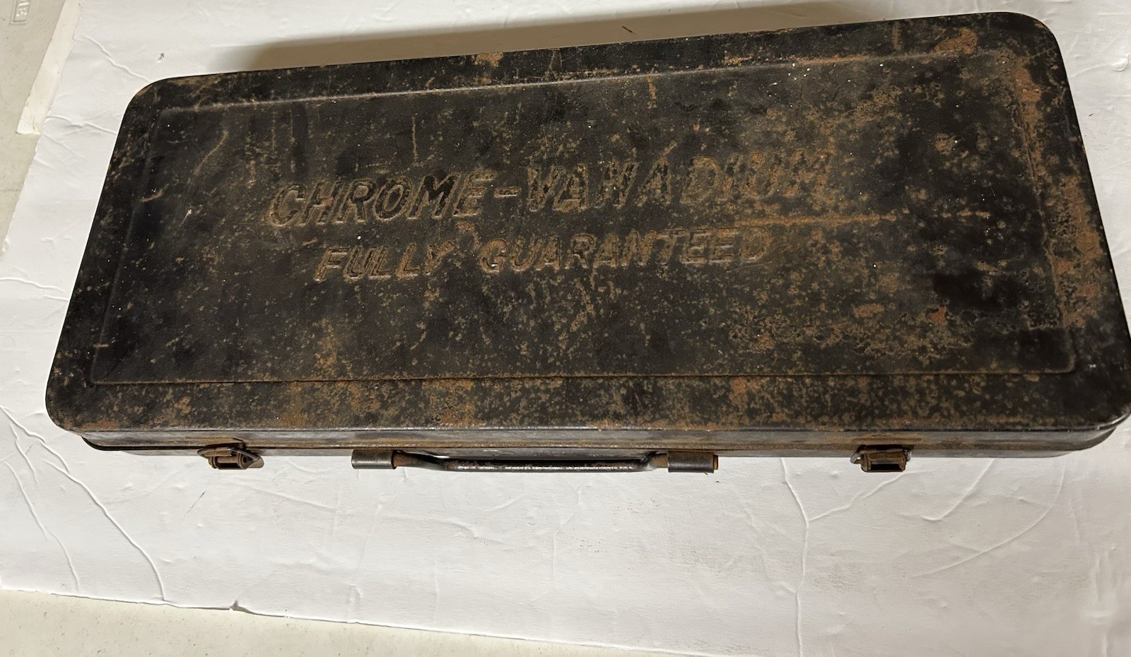 Vintage Pittsburgh Chrome Vanadium Socket Set Metal Box MISSING 3 Pieces