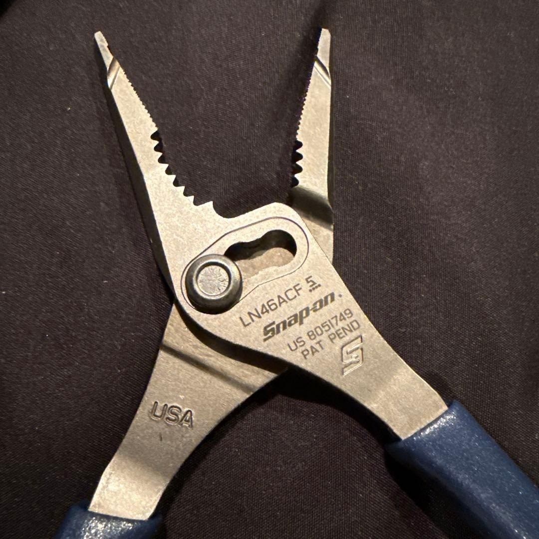 Snap-on LN46ACF LN47ACF Blue Talon Grip Long Nose Slip Joint Pliers Set [Unused]