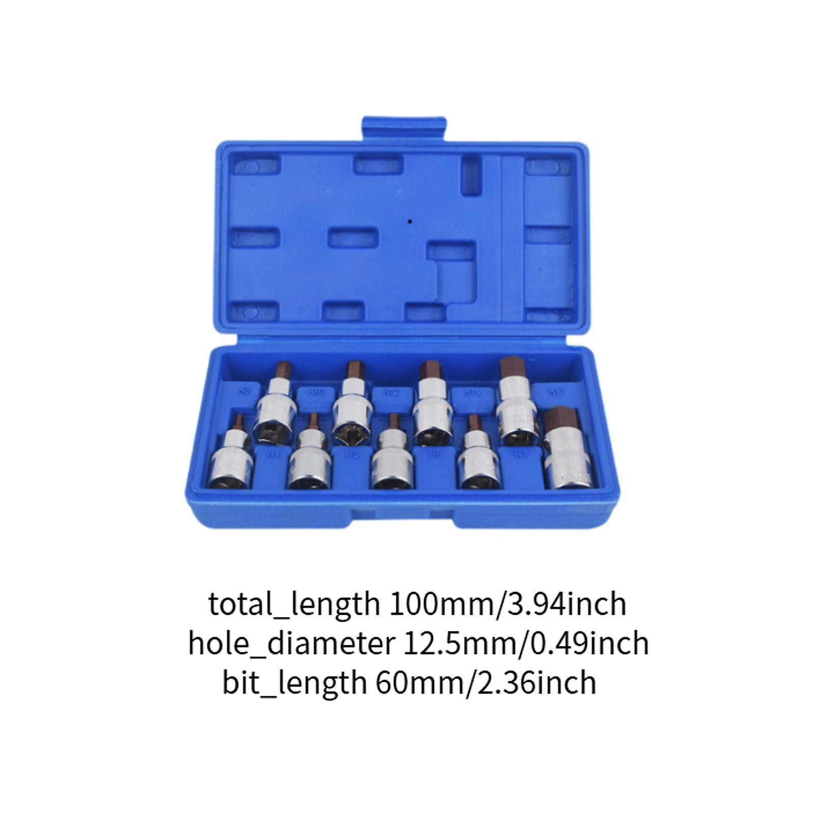 9Pcs 1/2 inch Hex Socket Set Parts Impact Socket Set for Machinery