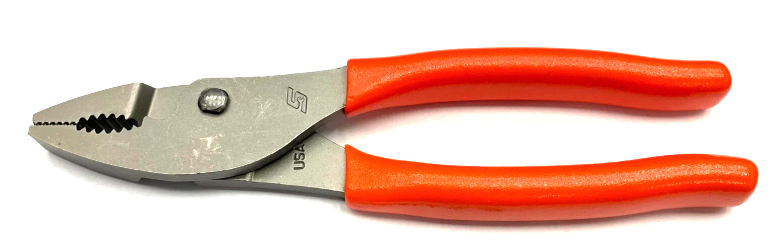 New Snap-on™ 7″ long Orange Vinyl Grip Combination Slip Joint Pliers 47ACFO