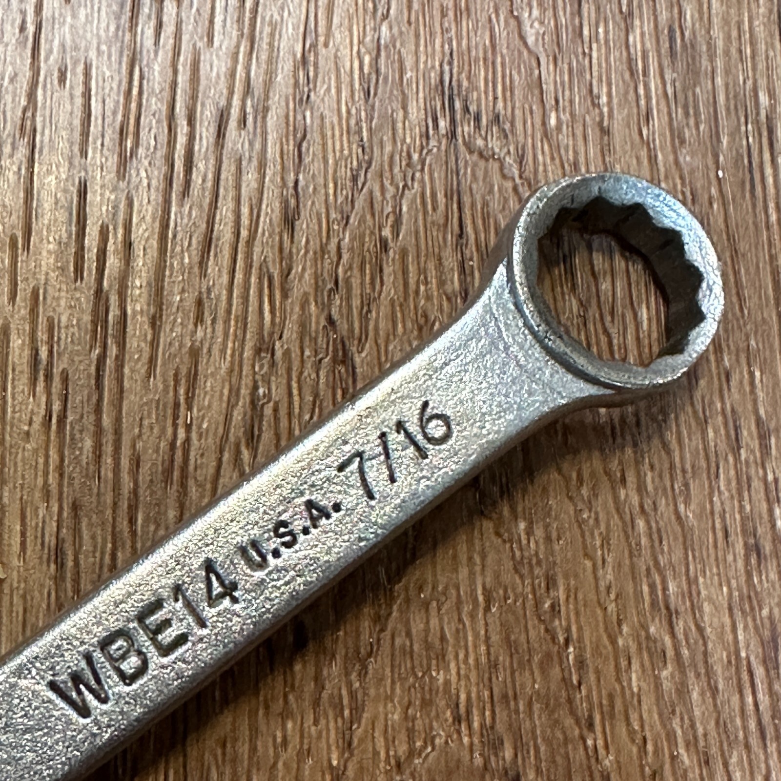 Vintage VLCHEK WBE14 Combination Wrench 7/16in. 12 Pt Used USA 7/16″