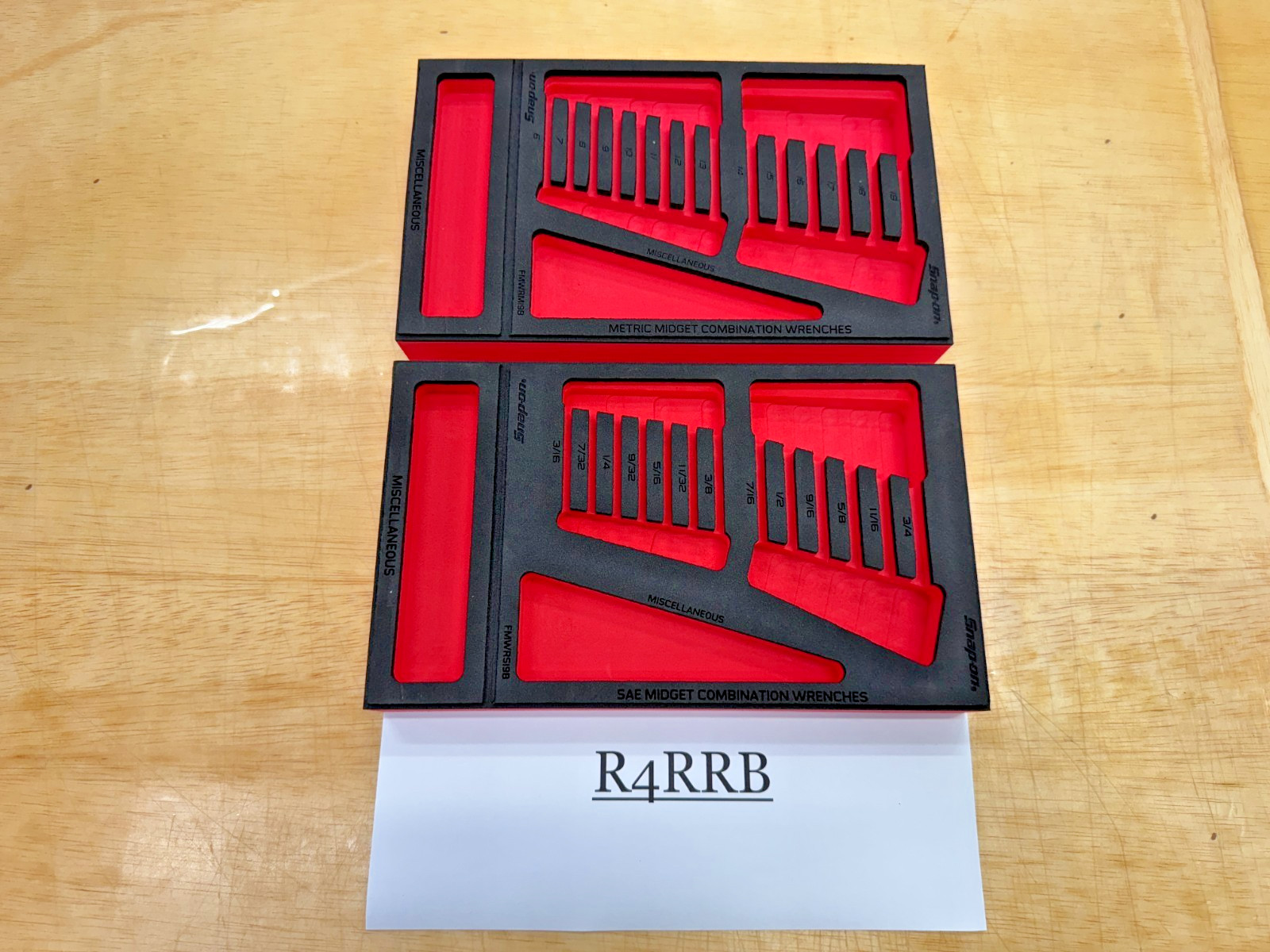 Snap-on Tools USA NEW FOAM ONLY FOR 27pc SAE Metric Master Midget Combo Wrenches