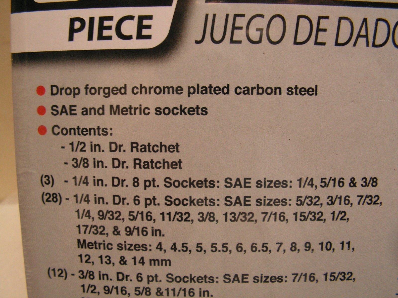 Performance Tool Kit 85 Piece Socket Set SAE & METRIC Chrome Finish W/ Case