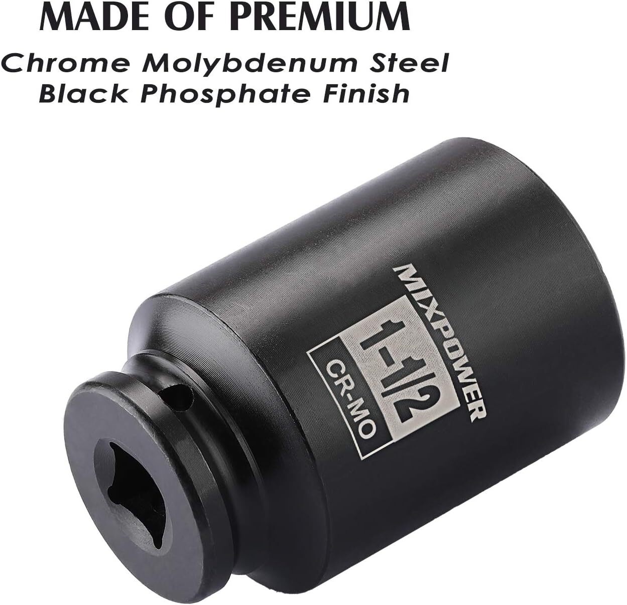 Mixpower 1/2 Inch Drive Deep Impact Socket 1-1/2 Sae, 1-1/2″, Black