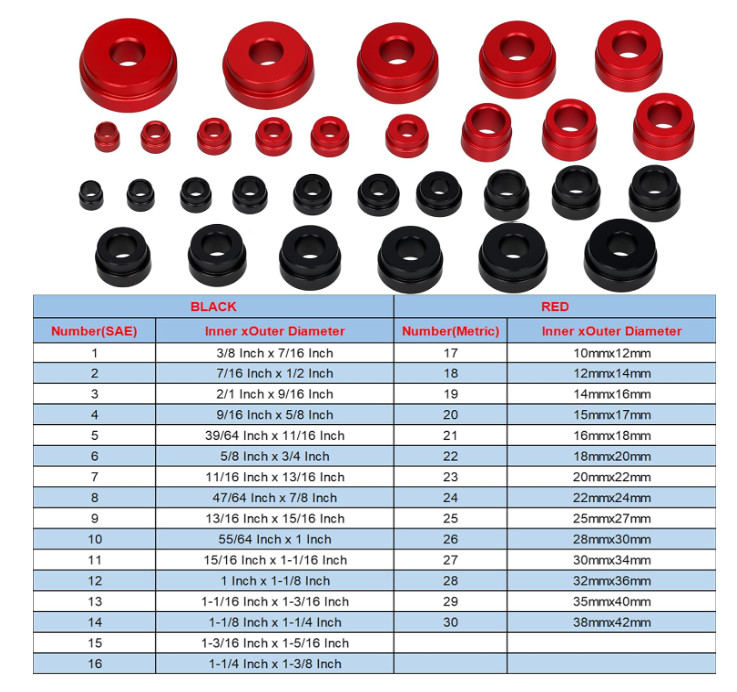 43Pc Bearing Press Kit Race & Seal Driver Set w/ Adapters Punch Set