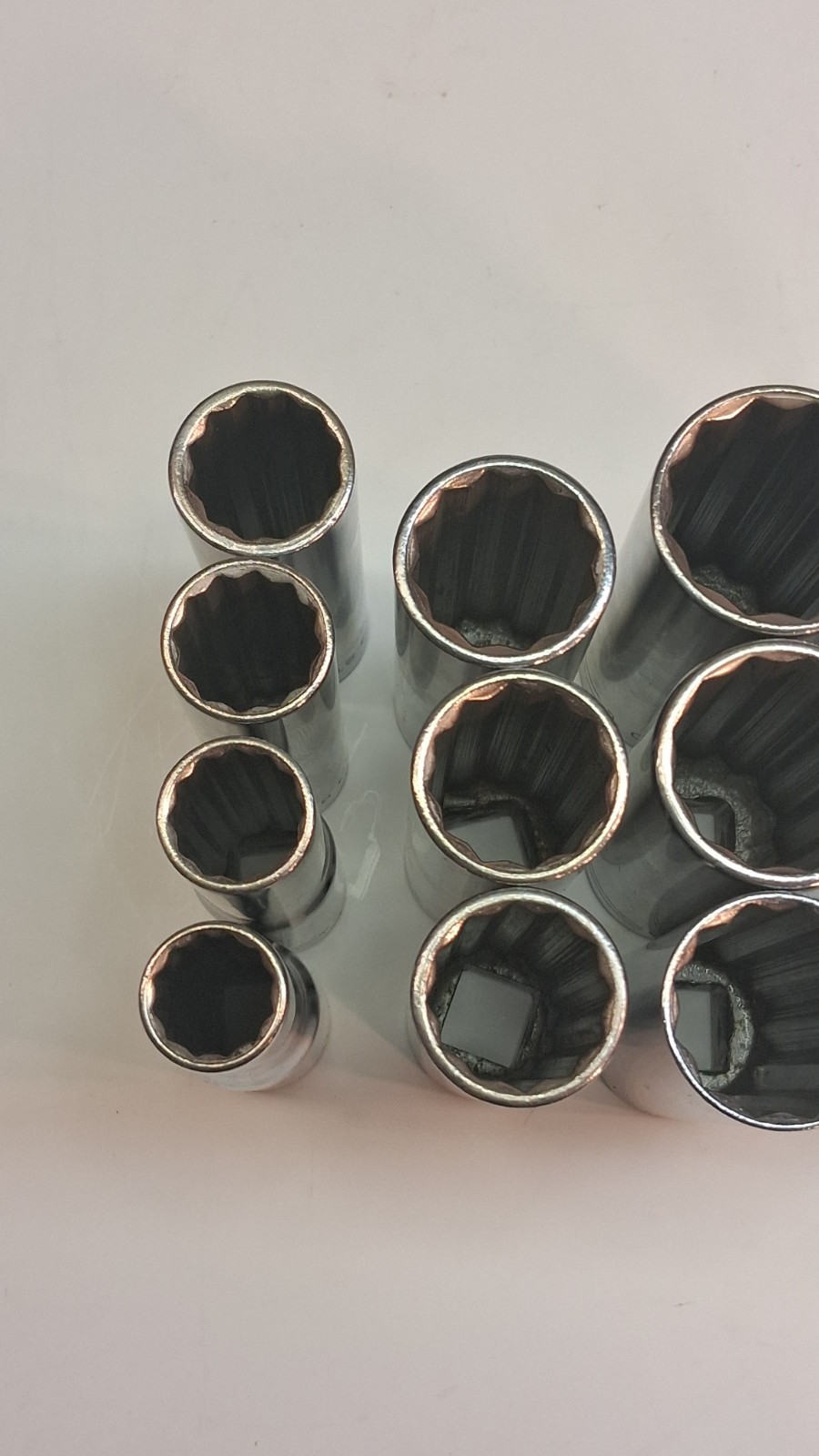 VINTAGE CRAFTSMAN =V= 12 PIECE 1/2″ DRIVE 12 POINT SAE DEEP SOCKET SET VERY NICE