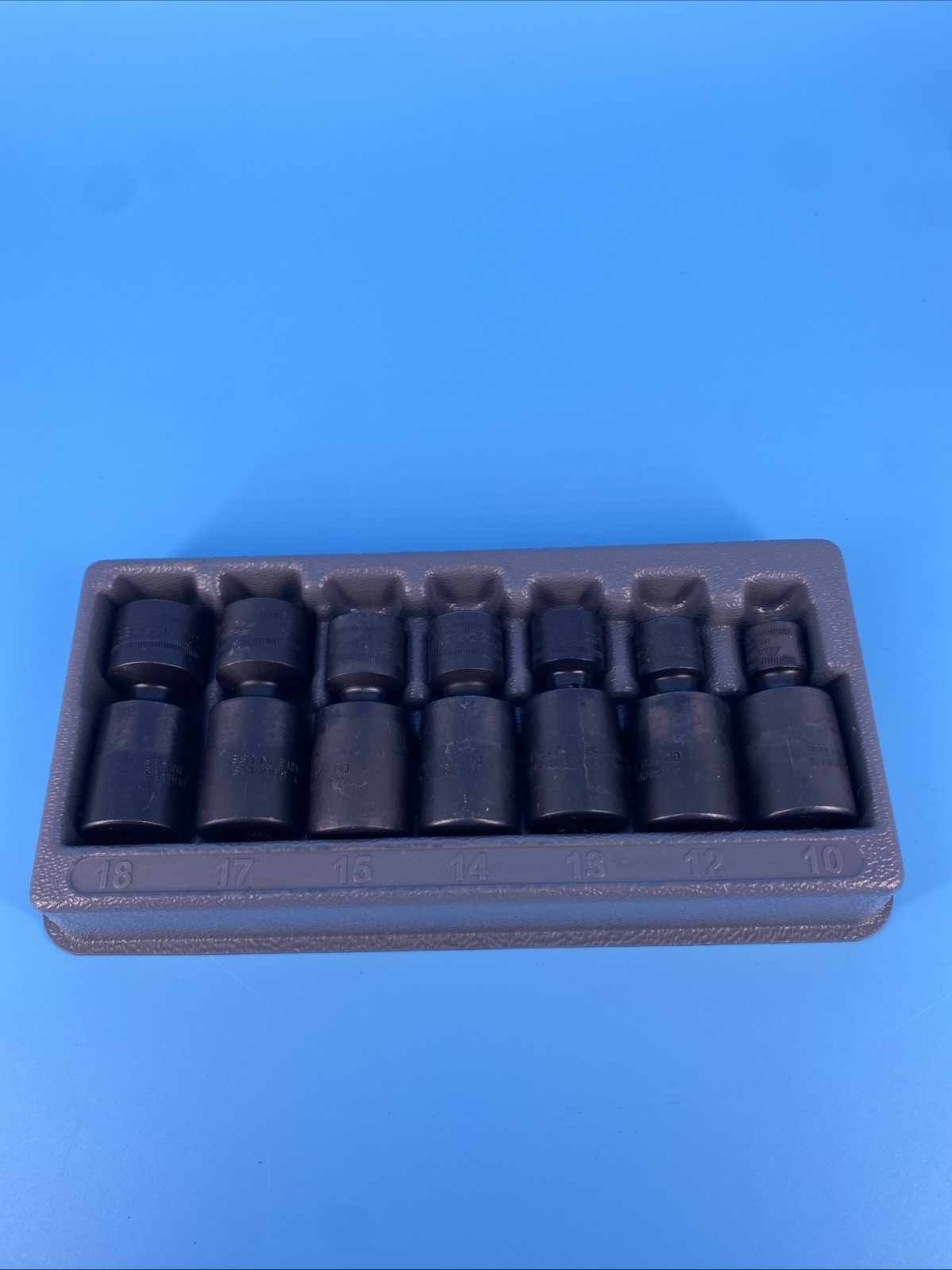Snap-On 7pc 3/8″ Drive Metric Impact Swivel Socket Set (10, 12–15, 17 and 18 mm)