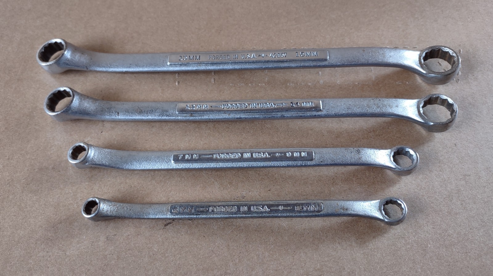 Vintage Craftsman Metric Offset Box End Wrenches -V- Series 4pcs Made in USA