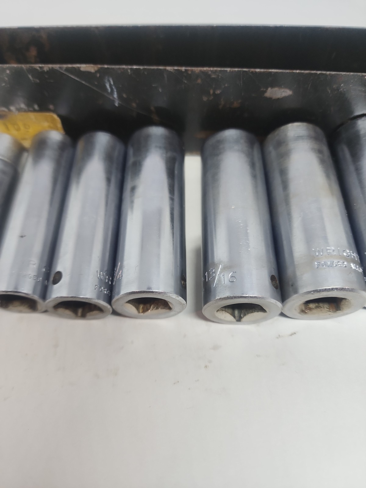 Vtg Wright Tool Deep Well Seoket Set 6pt 3/8″dr 15/16″ – 1-2″ No 9/16″ Socket