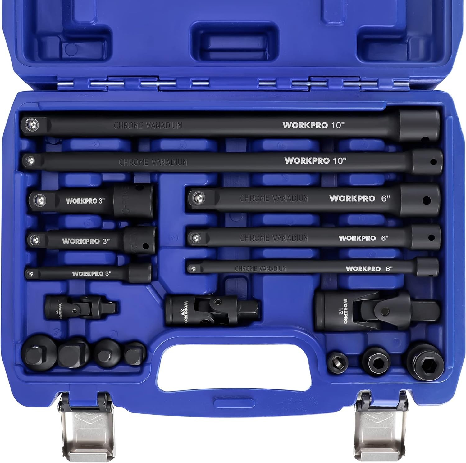 18-Piece Impact Socket Extension Set in Chrome Vanadium with Storage Case