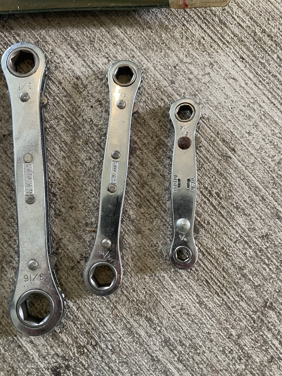 SK 4 Piece Double Box End Ratcheting Wrench Set
