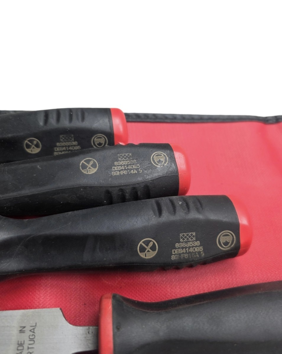 Snap-on 4 Piece Hand File Set in Roll Pouch – Made in Portugal – Pre-Owned