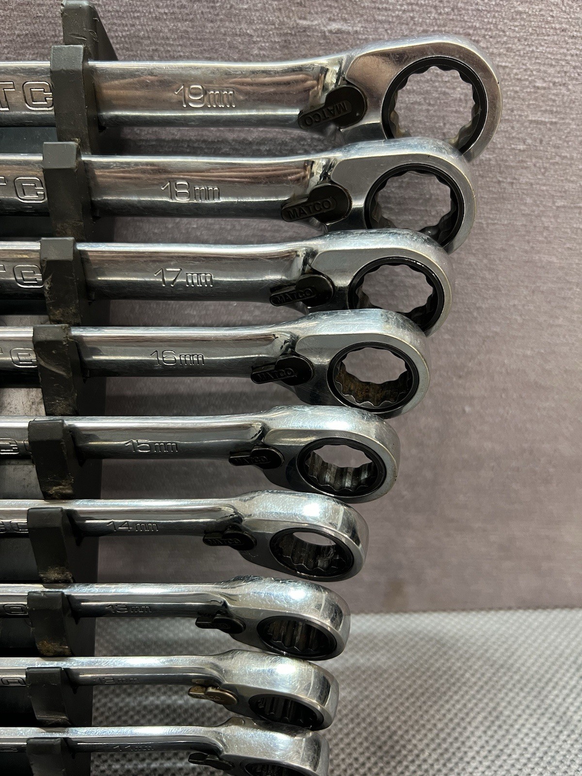 Matco Tools S7GRCM12 Ratcheting Wrench Set Metric 12 Pc