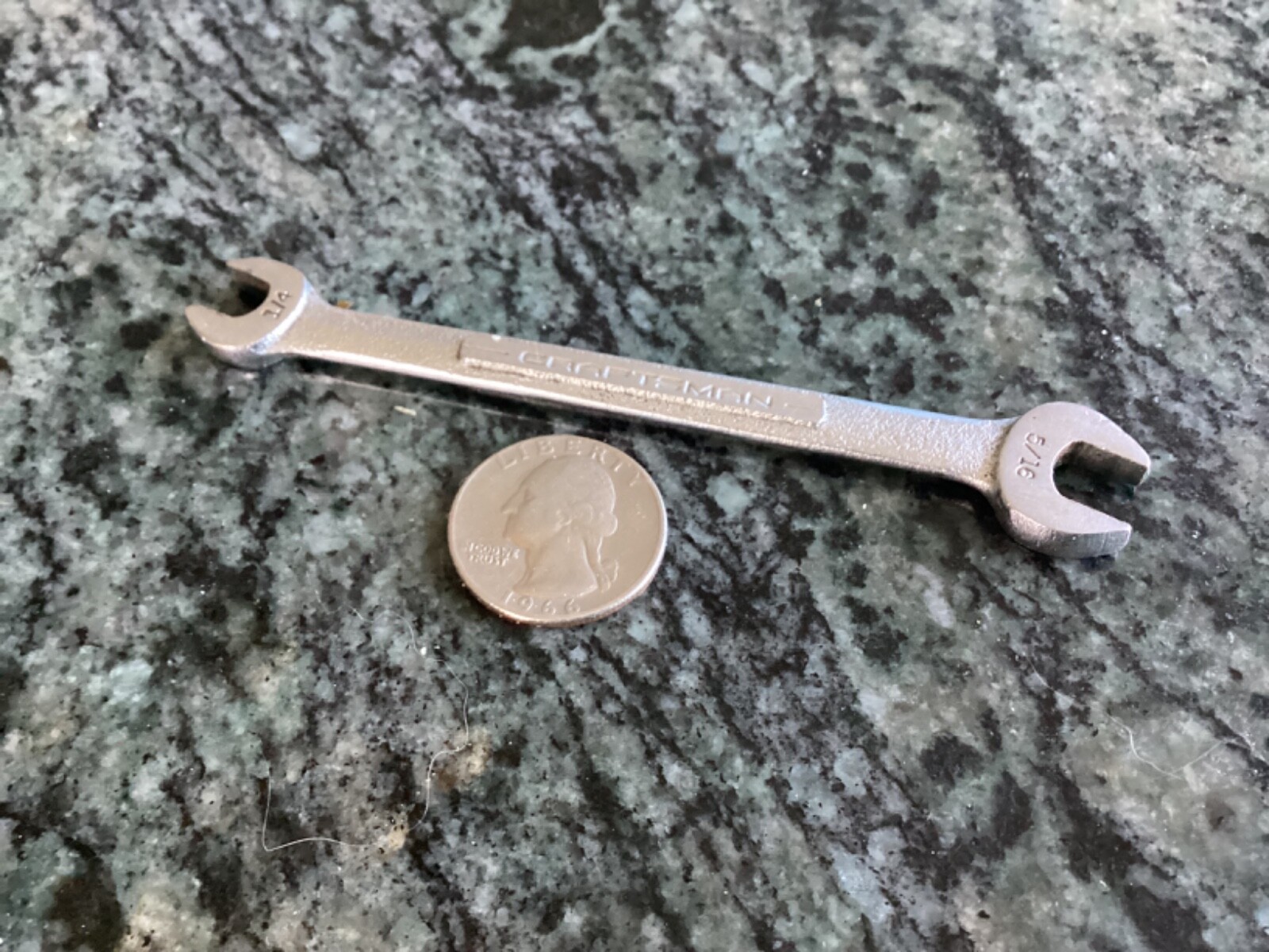 craftsman vintage V type 1/4 to 5/16 open end wrench mechanic set USA used