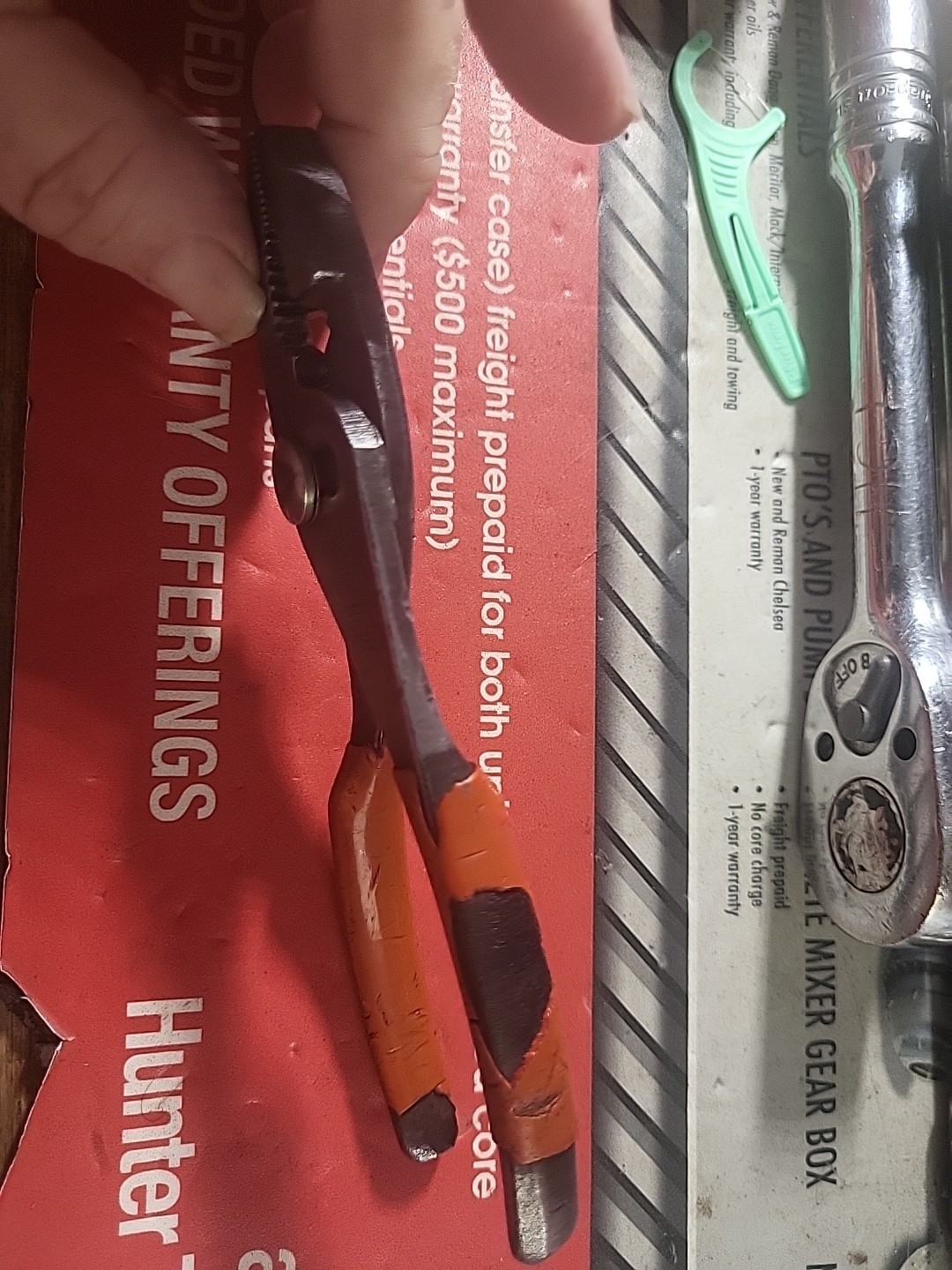 Snap-on Tools 46CP 6-1/2” Long Slip Joint Pliers USA Red Grip