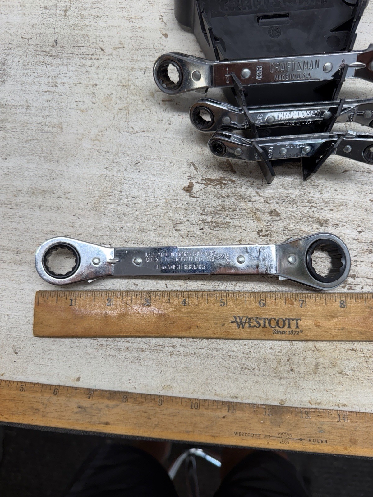 Craftsman 5Pc SAE Double Offset Ratcheting Wrench Set 1/4-7/8 USA 🇺🇸 Like New