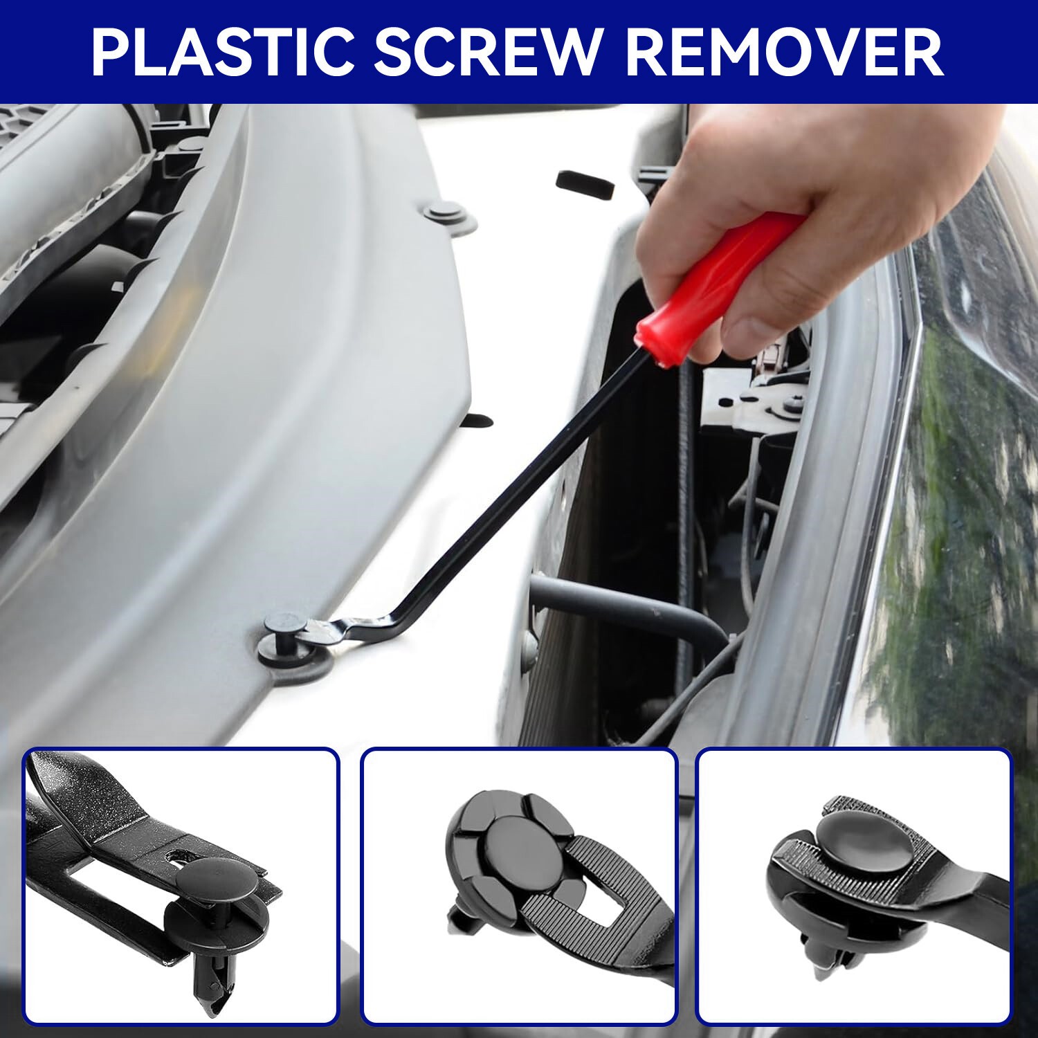 3PCS Set Auto Trim Clip Remover Tool Removal Pliers Fastener Door Panel Retainer