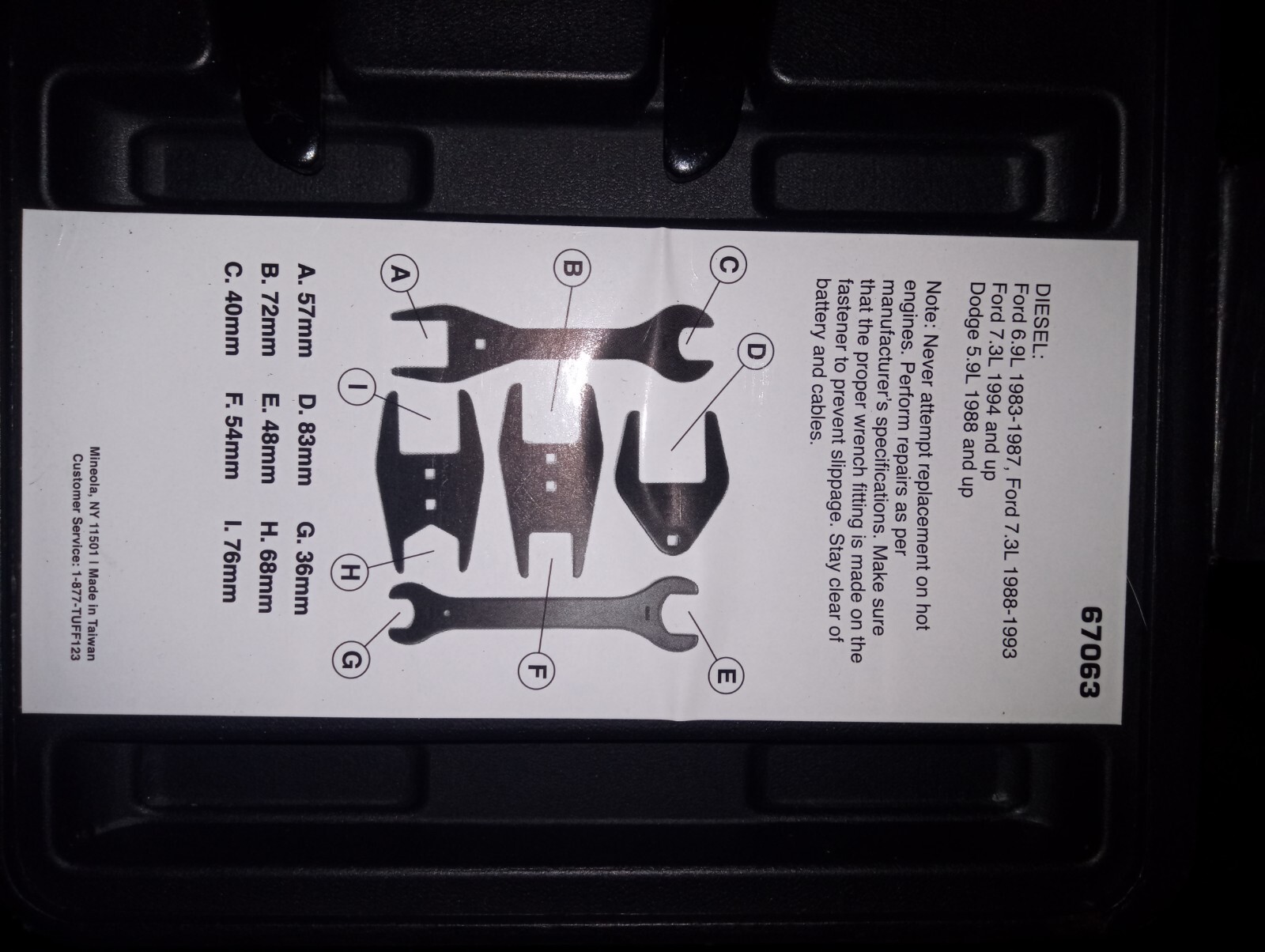 EverTough 9-Piece Set in case Fan Clutch Wrench Set 67063 Complete