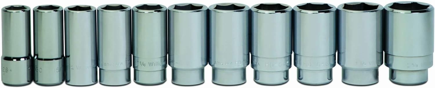 NEW Williams USA WSHD-11HRC 3/4″ Drive SAE 6 Point Deep Socket Set
