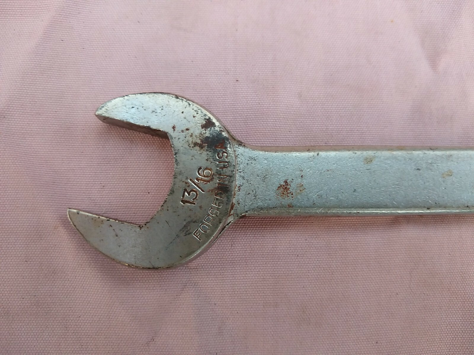 Vintage Indestro Super Brand 11/16 x 13/16 Open End Wrench 1029C
