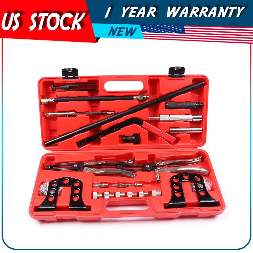 23PCS Steel Valve Spring Compressor Stem Seal OHV OHC Installer Remover Tool Set