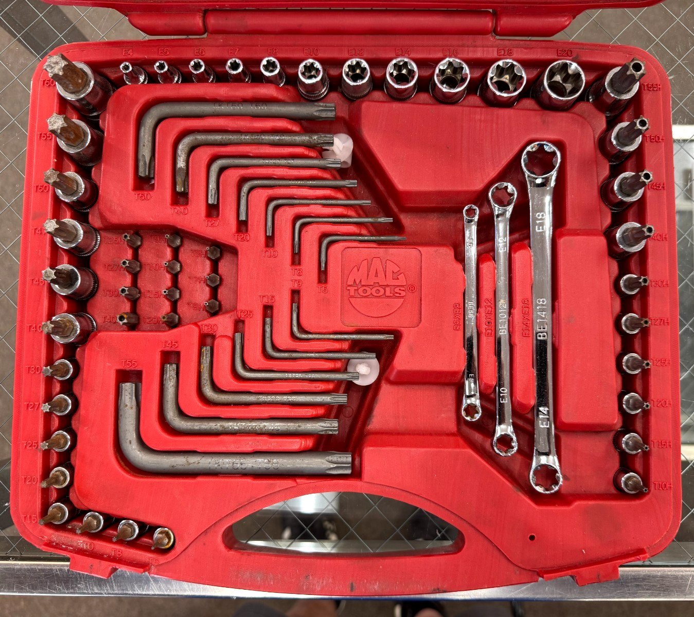 Mac Tools 62pc Torx Star Socket Driver And Wrench Set Model #SMXT62B