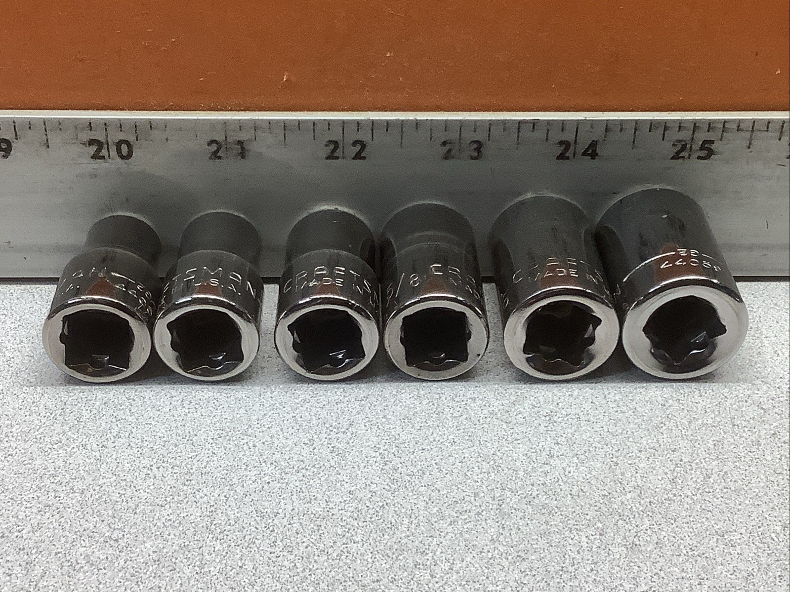 6pc Craftsman 1/2″ Drive Inverted G2 Series 6PT SAE Socket Set 7/16”to 3/4”