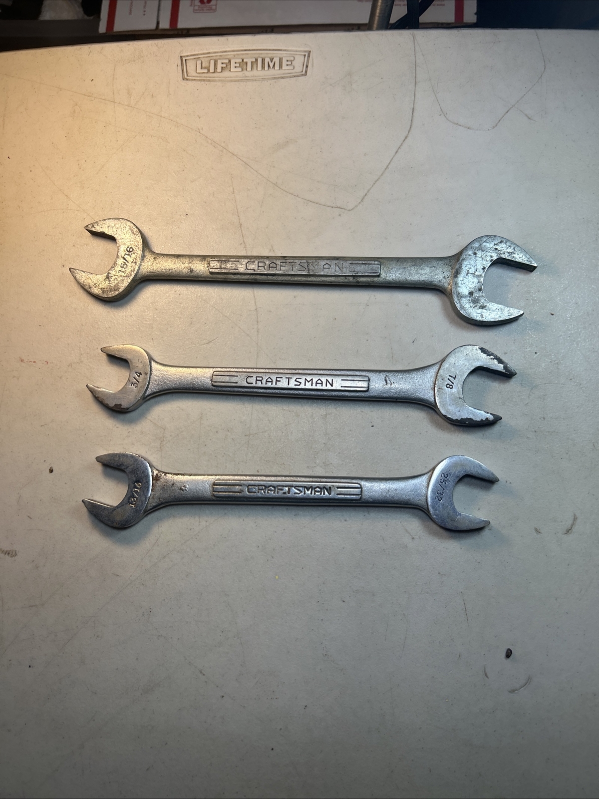 Craftsman =v= Open End Wrenches, (3/4” x 7/8”) (25/32” x 13/16”)(15/16” x 1”)