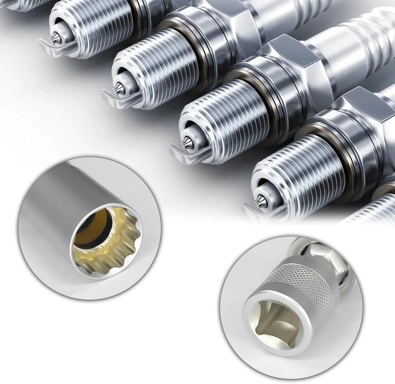 14mm & 16mm Thin Wall Magnetic Swivel Spark Plug Socket 12-Point Removal Tool