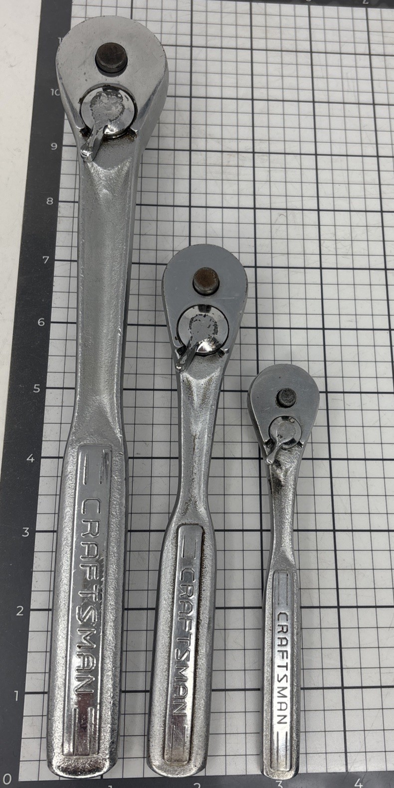 Craftsman USA 3pc -V- Ratchet Set 1/2 3/8 & 1/4 Drive With Oil Port Quick Rel