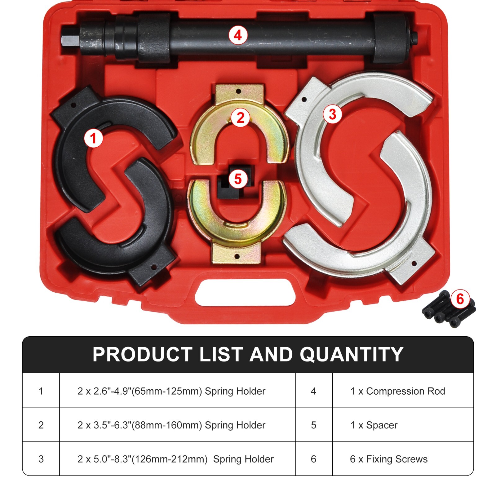 Car Coil Spring Compressor Kit Telescopic Mcpherson Front Rear Strut Springs Set