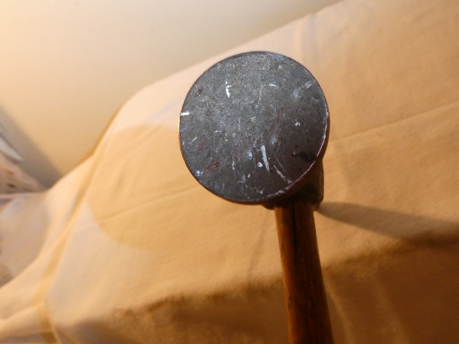 Vintage Auto Body Repair Metal Forming Planishing pecking Hammer Wood Handle