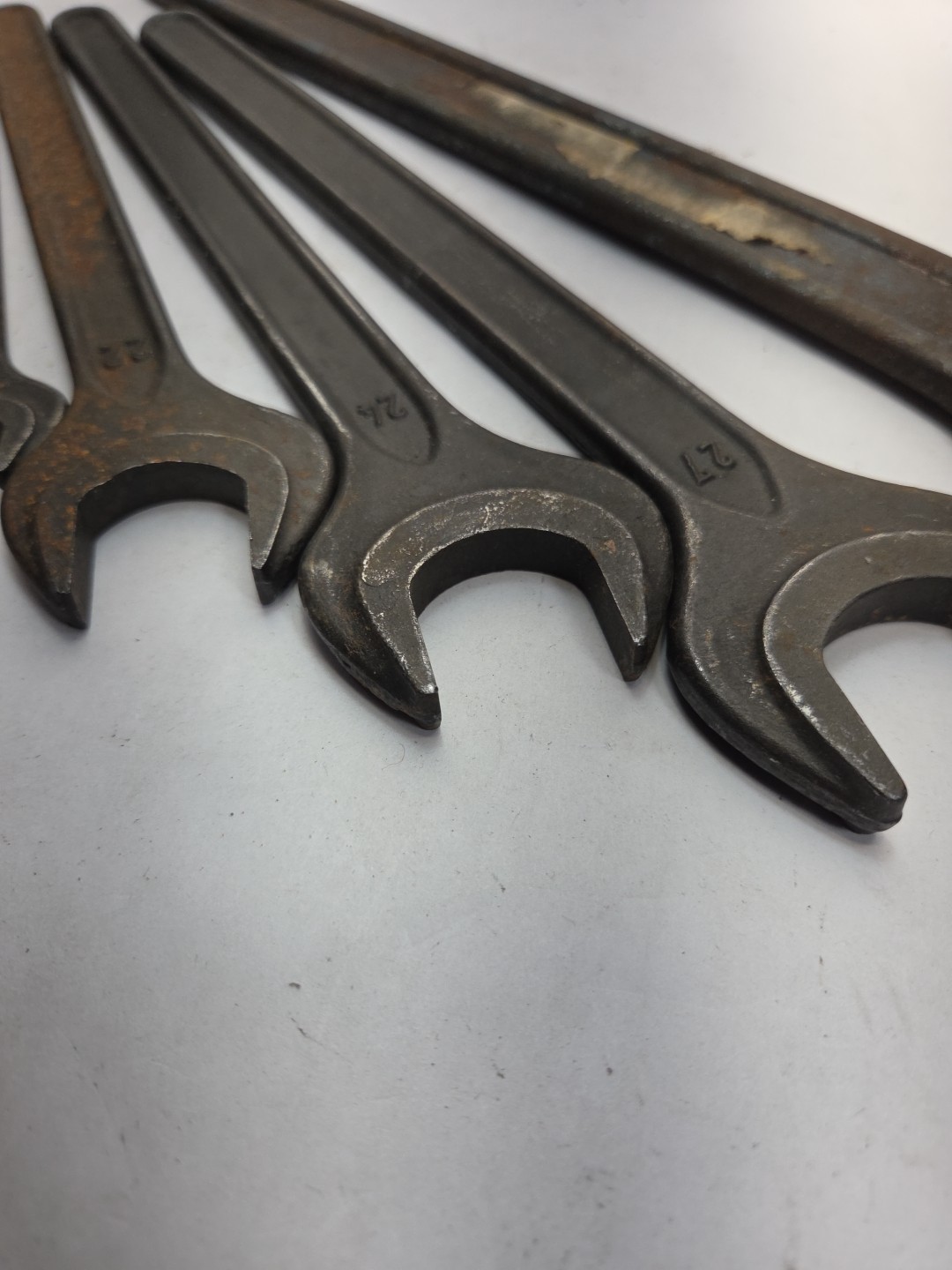 OPEN ENDED DIN894 Vintage SPANNER WRENCH Set 36,27,24,22,14,13 Used