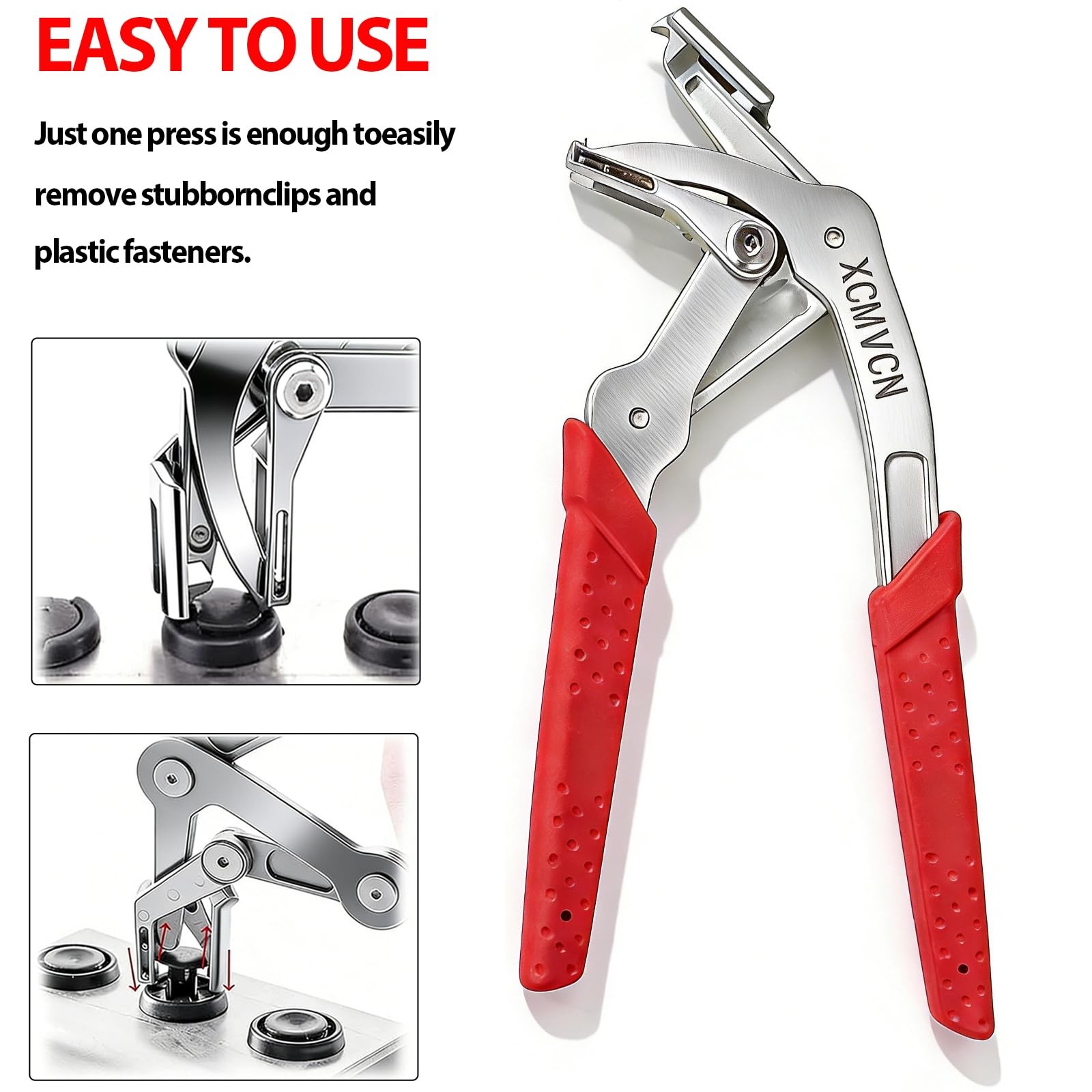 Car Clip Pliers, Spring-Loaded Panel Removal Pliers Tool, XXL, Red