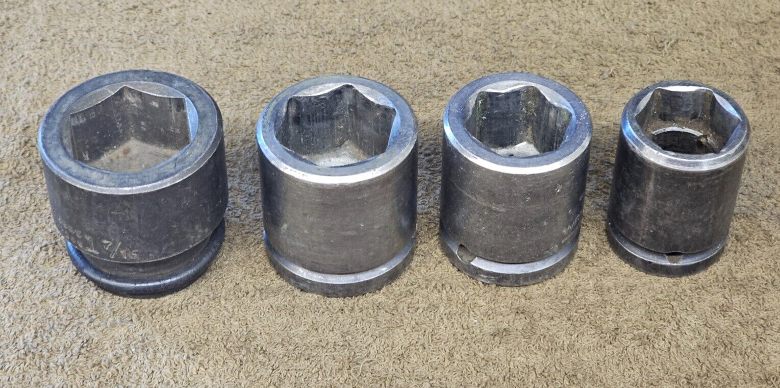 4 Wright UTC Impact Socket Set 3/4″ Drive 1-3/16 1-7/16 1-5/16 1-1/8 6681 SAE
