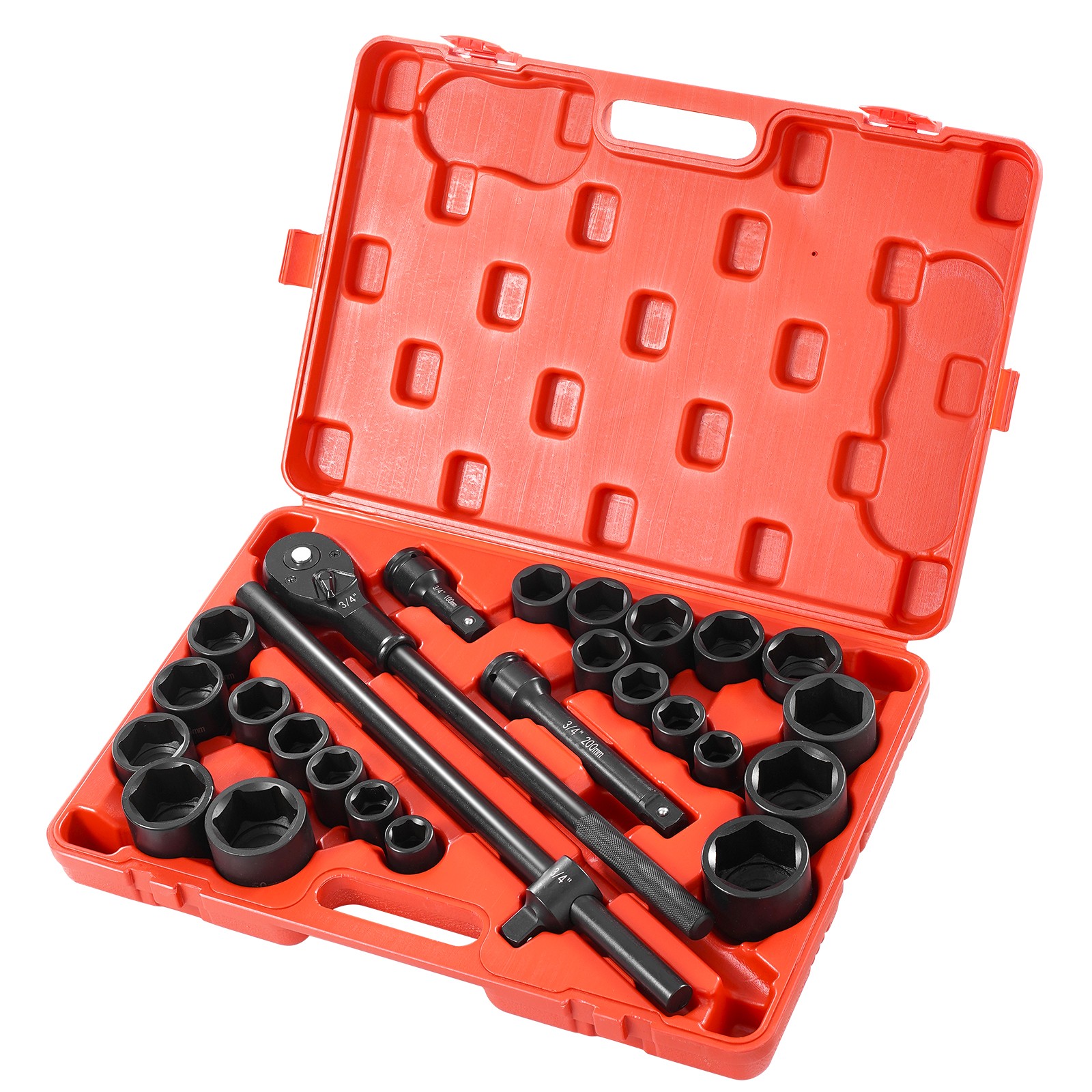 Uimoso 27-Piece 3/4-Inch Drive Socket Set SAE 7/8-2 Inch & Metric 22-50 mm
