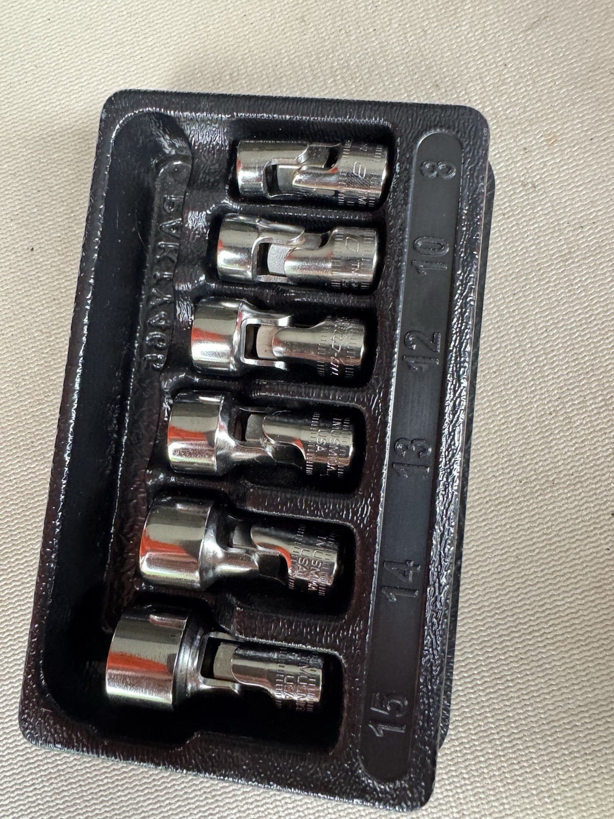 Pristine Snap-On 6 pc Metric 1/4″ Drive 6-point Universal / Swivel Socket Set