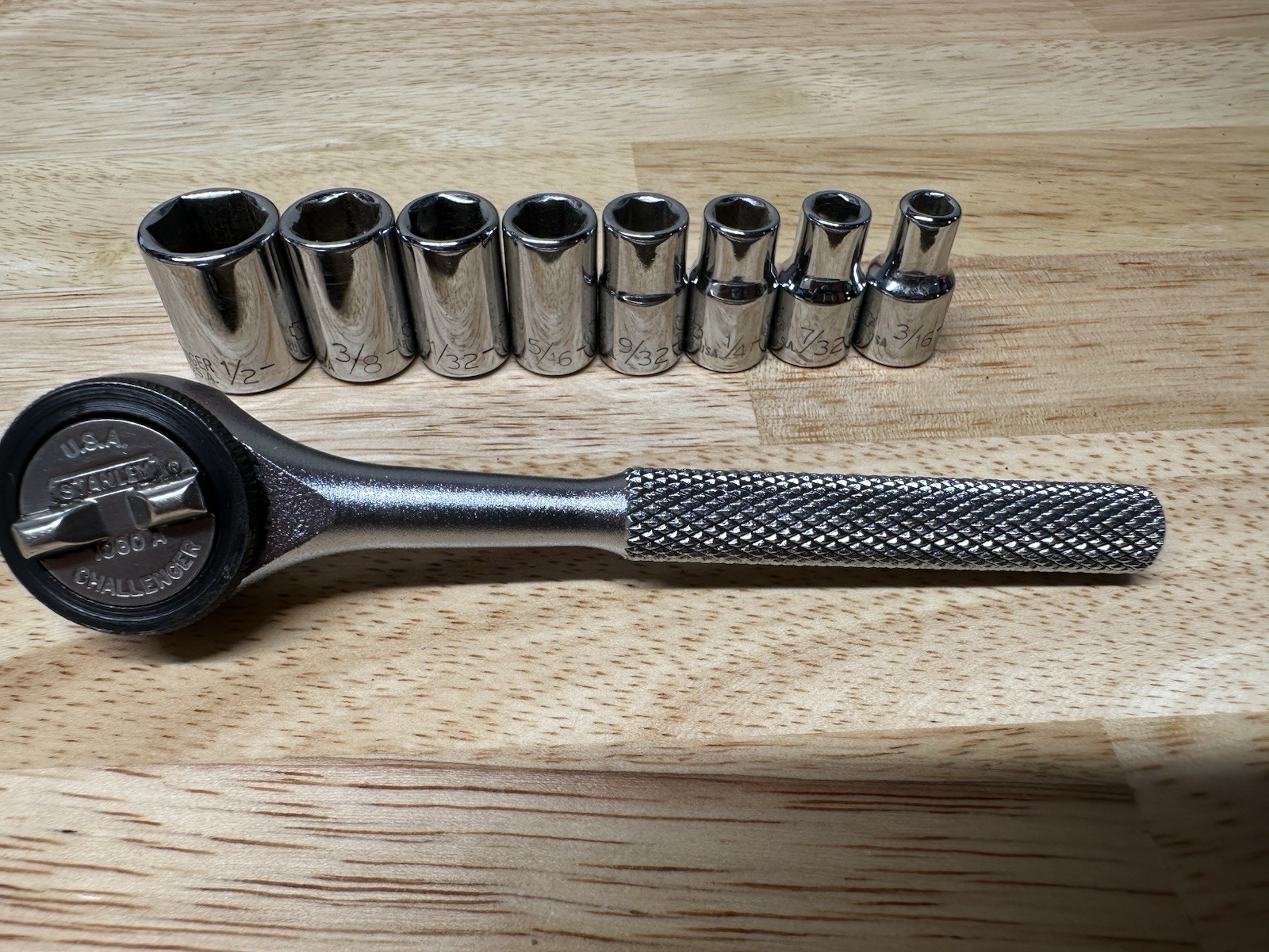 USA Stanley Challenger By Proto 1/4 Drive Ratchet With Sockets 1060 A
