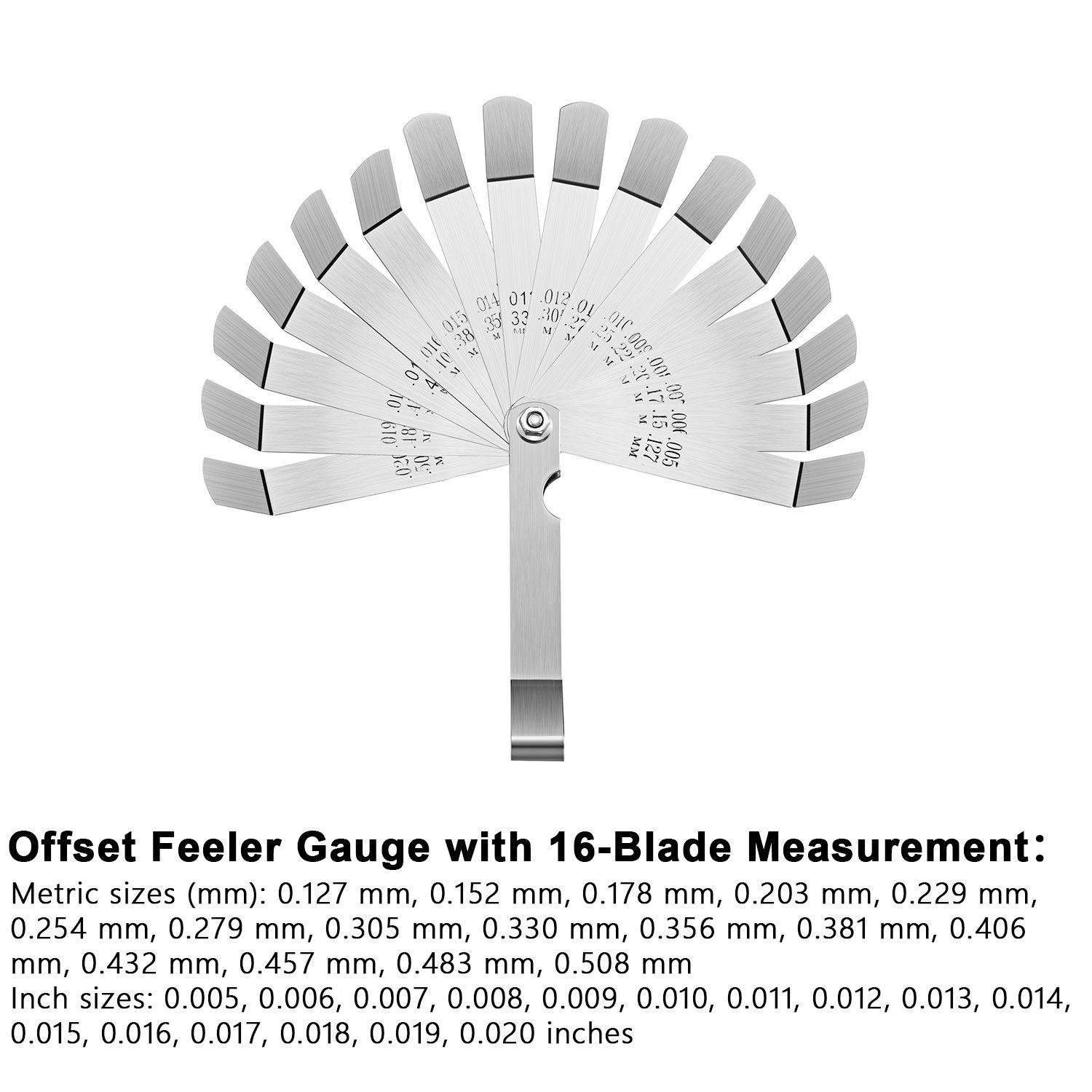 2 Pieces Steel Feeler Gauge Dual Marked Metric and Imperial Gap Measuring…