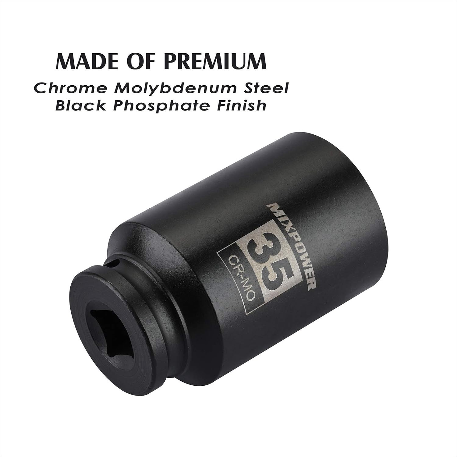 High-Torque 1/2″ Drive Deep Impact Socket, 35mm – Engineered for Impact Drivers