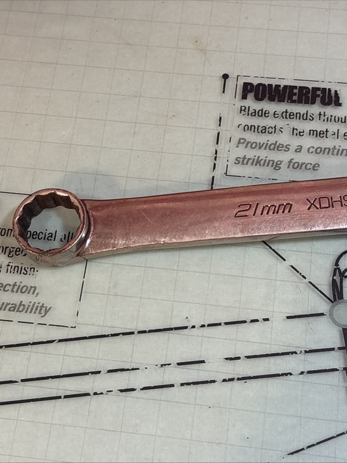 Snap-on Tools XDHSFM2122 21mm-22mm 12-Point Metric Short 0° Offset Box Wrench